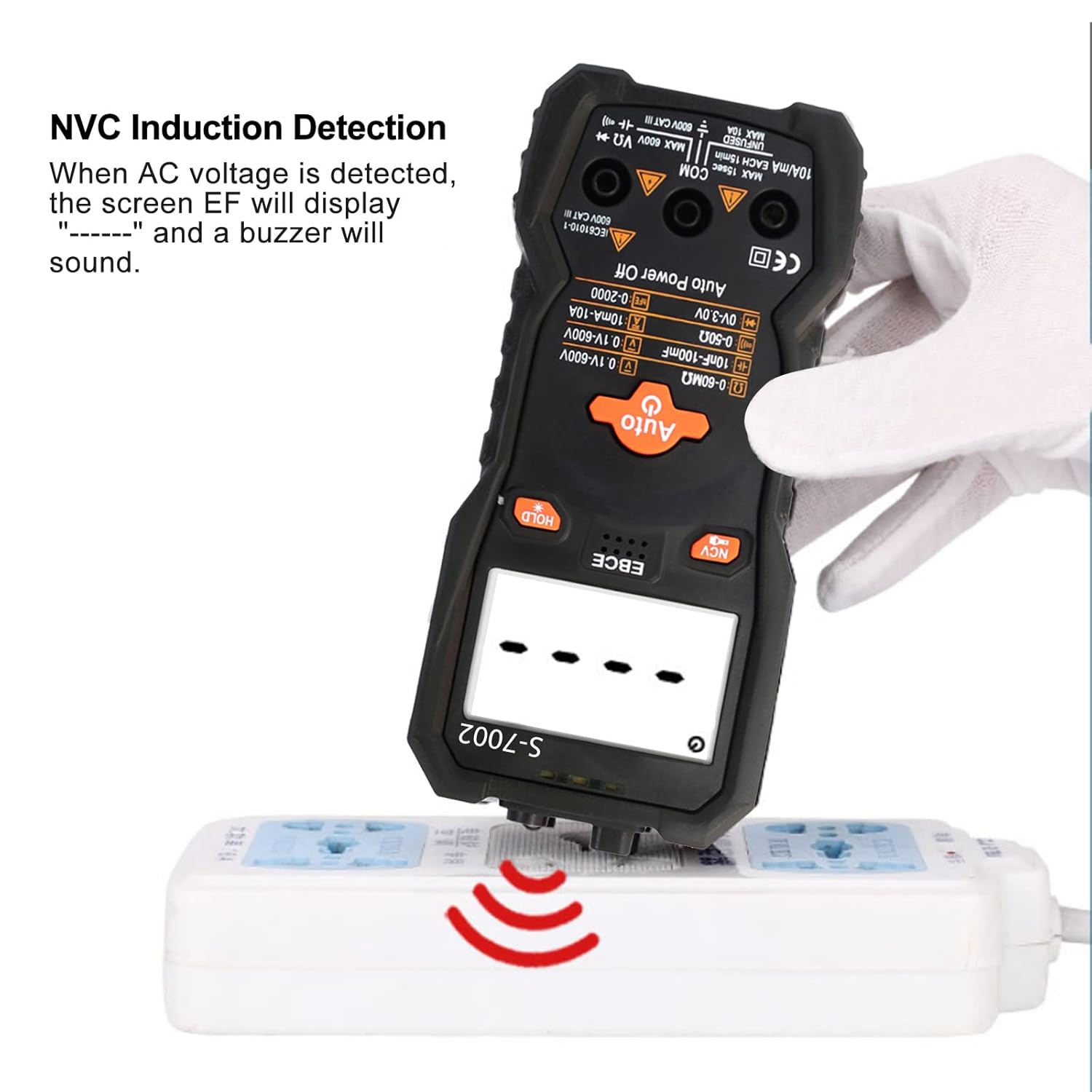 6000 Counts TRMS Digital Multimeter, Auto-Ranging Ohmmeter Voltage Tester with NCV Function for Measure Voltage Current Resistance Diodes Continuity, Black.
