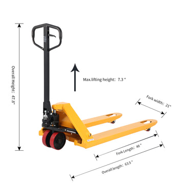 High Quality Manual Hydraulic Pallet Jack 5500 lbs.48