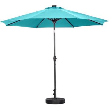 10Ft Solar Powered 40 LED Lighted Aluminum Patio Table Market Umbrella