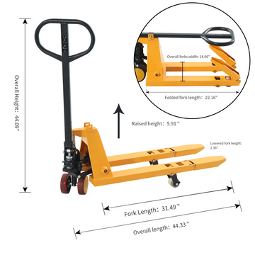 Mini Manual Pallet Jack 2200lbs 31.5 x 15