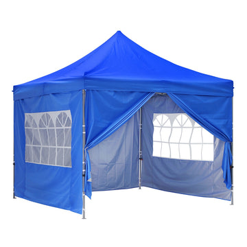 10x10 Feet Pop Up Backyard Canopy Tent, Instant Folding Shelter with 4 Sidewalls and Roller Bag for Party
