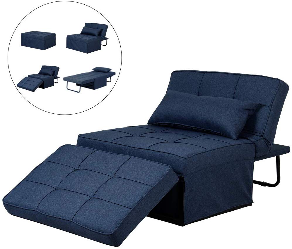 Folding Sofa Bed, 4 in 1 Daybeds Ottoman Chair Lounge Couch for Guest Sleeper, Suitable for Modern Living Room, Bedroom, Twin Size