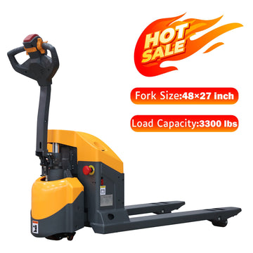 Full Electric Pallet Jack With Emergency Key Switch 3300lbs Cap. 48