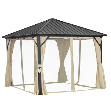 10*10Ft Outdoor Canopy With Mosquito,Single-layer top Iron Patio Canopy