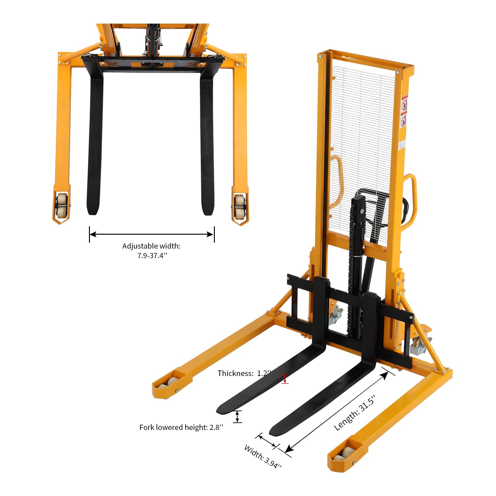 Straddle Legs 2200lbs Cap. 63" Lift Height (6814948425896)