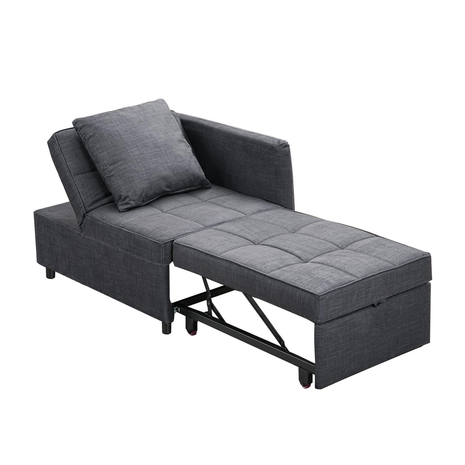 Anifox Sofa Bed, 4-in-1 Convertible Sleeper Sofa with Adjustable Backrest, Sofa Bed Chair Loveseat Sofa for Living Room, Small Space(Dark Grey)