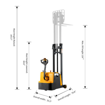 Counterbalanced Electric Stacker 1200lbs 118