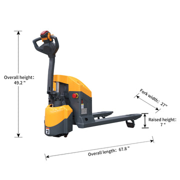 Full Electric Pallet Jack With Emergency Key Switch 3300lbs Cap. 48