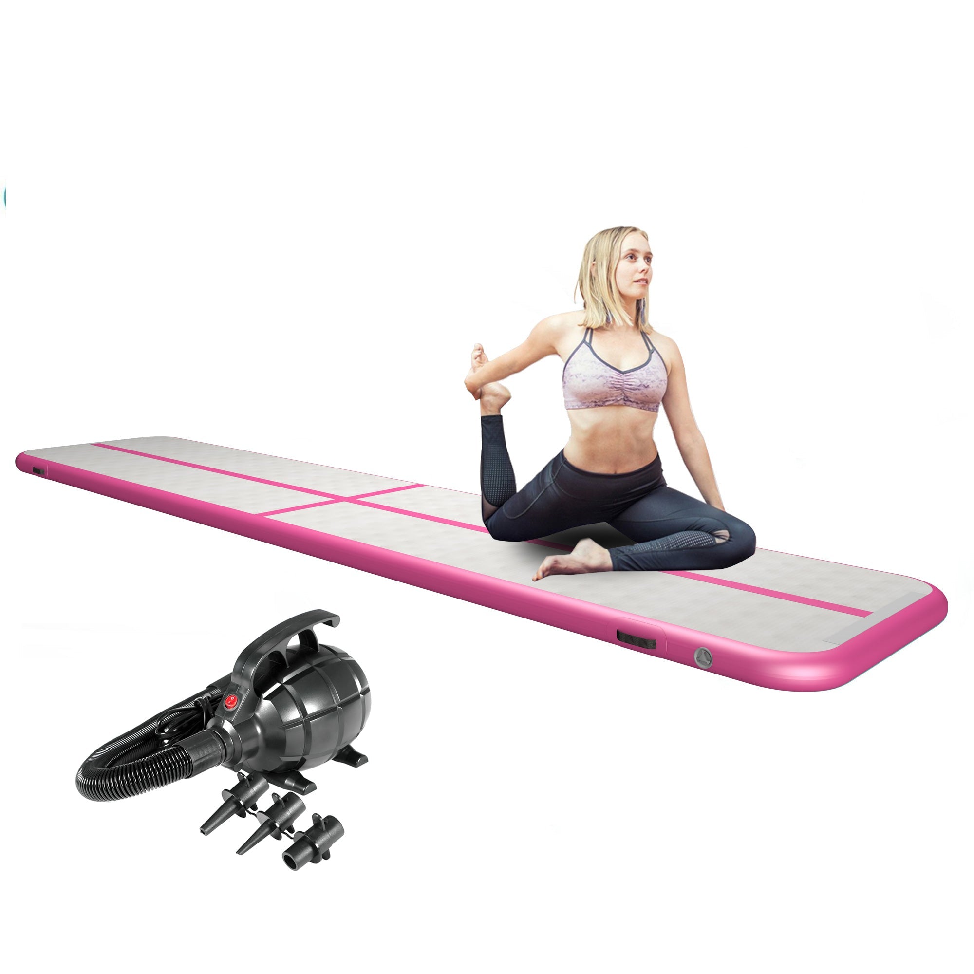 ZENOVA Inflatable Gym Mat – 10FT/13FT/16FT, 4” Thick for Tumbling, Yoga, Water Fun + Electric Pump