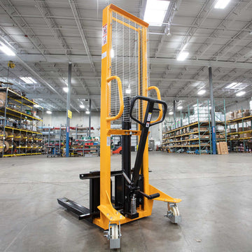 Manual Pallet Stacker Adjustable Forks 1100lbs Cap. 63