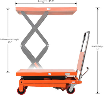 Doulbe Scissor Lift Table 770lbs. 51