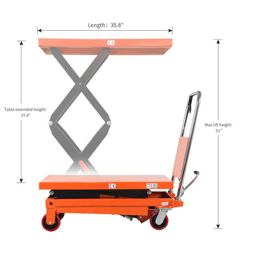 Double Scissors Lift Table 1760lbs. 59