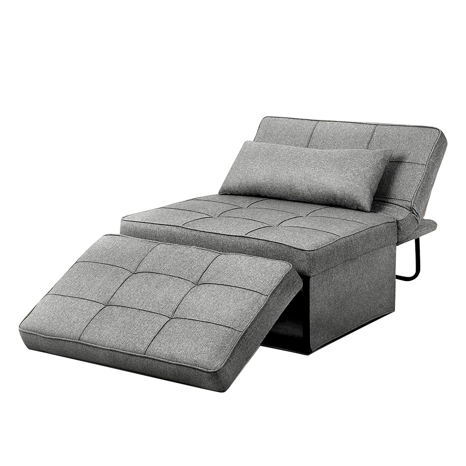 Ainfox Light Grey Sofa Bed for Reading | Ottoman | Sleeper Sofa | Living Room, Small Spaces, Office,FRS-OL012LGY