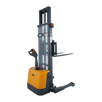 Powered Forklift Full Electric Walkie Stacker 3300lbs Cap. Straddle Legs.118