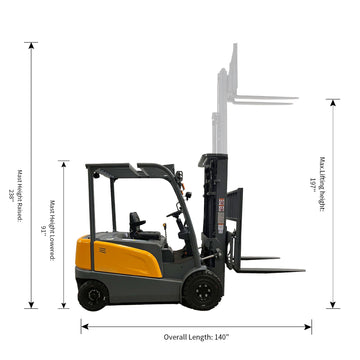 Lead acid Battery 4-wheel Electric Forklift 6600lbs Cap. 197