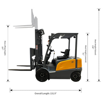 Lead acid Battery 4-wheel Electric Forklift 5500lbs Cap. 197