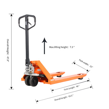 High Quality Manual Hydraulic Pallet Jack 5500 lbs.48