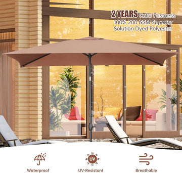 GDY Rectangular Umbrella 10x6.5ft Patio Umbrella with Tilt and Crank, Poolside, Outdoor, Beach, Yard,OV-OTU033CF