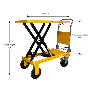 Single Scissor Lift Table 440 lbs. 39.4 