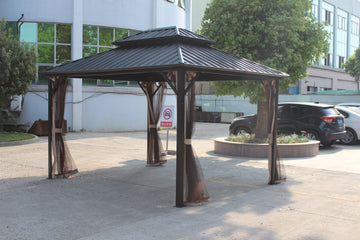10*12 Double Roof Iron Gazebo,With Classic Thin Mosquito