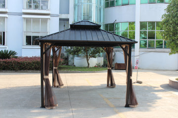 10*12 Double Roof Iron Gazebo,With Classic Thin Mosquito
