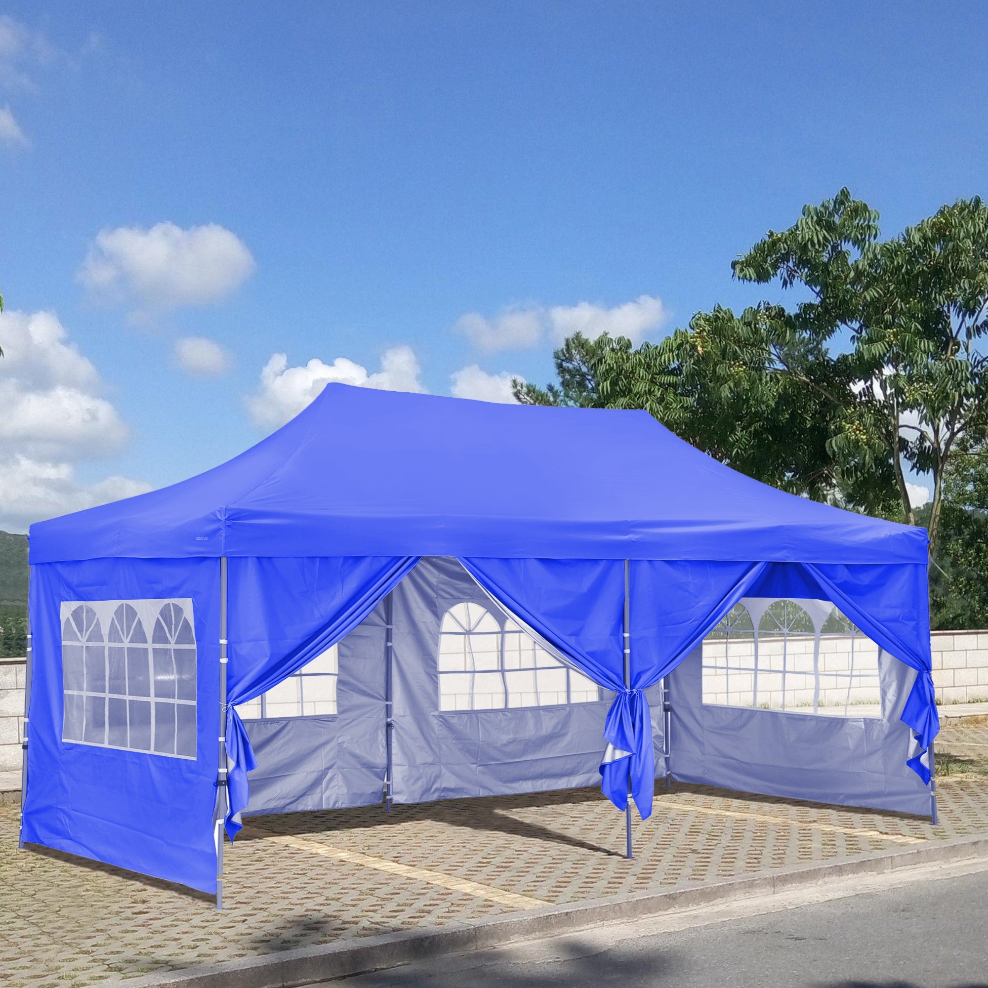 10x20Ft Pop up Canopy Tent, Party Heavy Duty Instant Gazebo with 4 Removable Sidewalls£¬4 Transparent Windows and 2 Zipper Doors