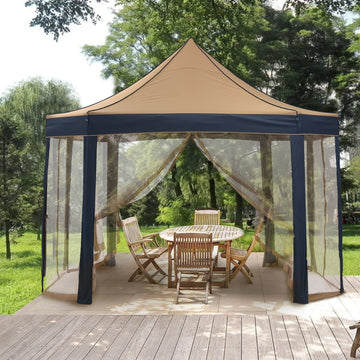 Outdoor 8-Sided Pop Up Canopy with Sidewalls