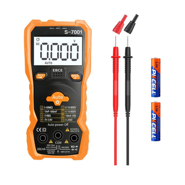 6000 Counts TRMS Digital Multimeter, Auto-Ranging Ohmmeter Voltage Tester with NCV Function for Measure Voltage Current Resistance Diodes Continuity, Orange