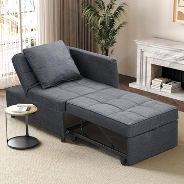 Anifox Sofa Bed, 4-in-1 Convertible Sleeper Sofa with Adjustable Backrest, Sofa Bed Chair Loveseat Sofa for Living Room, Small Space(Dark Grey)