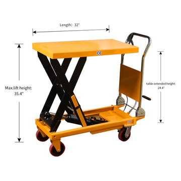 Single Scissor Lift Table 1100lbs. 35.4