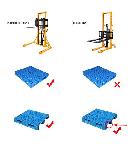 Apollolift Manual Hydraulic Stacker Pallet Stacker Adjustable Forks 2200lbs Cap. 63" Lift Height - APOLLOLIFT (6814949245096)