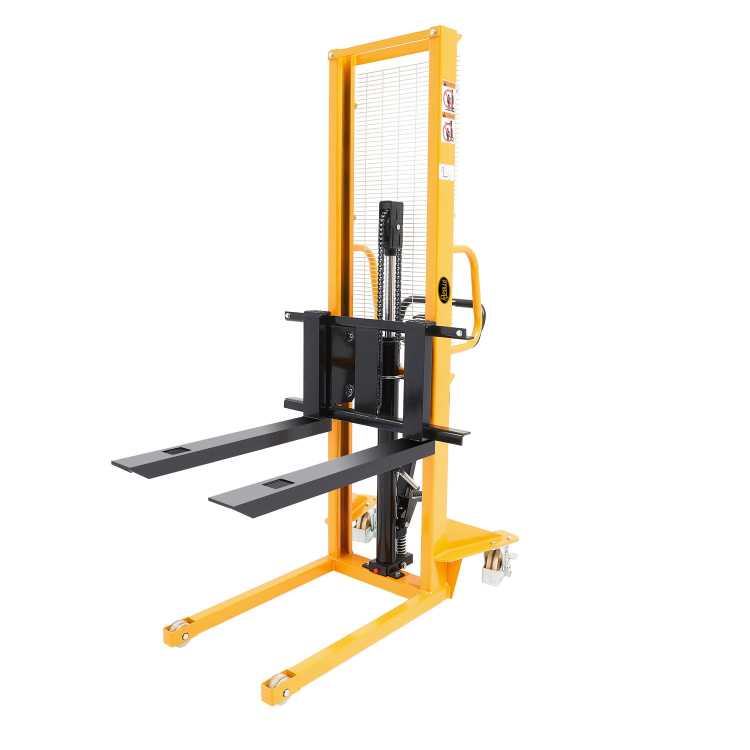 Manual Pallet Stacker Adjustable Forks 1100lbs Cap. 63" Lift Height Y-3002