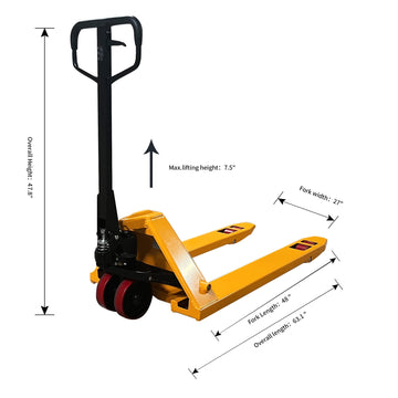 Heavy Duty Manual Hand Pallet Jack for Material Handling 7700 lbs 48