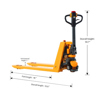 3300 lbs Lithium Electric Pallet Jack – Full Hydraulic Lift Truck Y-1034